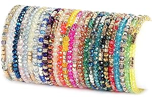 26PCS Stretch Beaded Boho Bracelets With Colorful Bead Variation For Women
