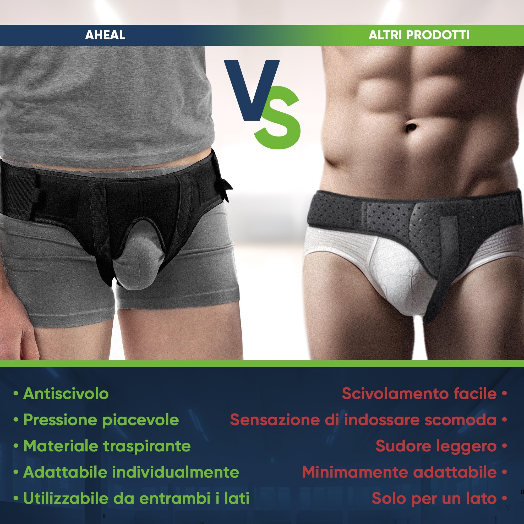 aHeal Mutande per ernia inguinale uomo - Slip ernia inguinale uomo con cintura ernia inguinale uomo - Cinto ernia inguinale uomo per sollievo dal dolore - 2: 89.5-97 CM; 35-38.1", Nero