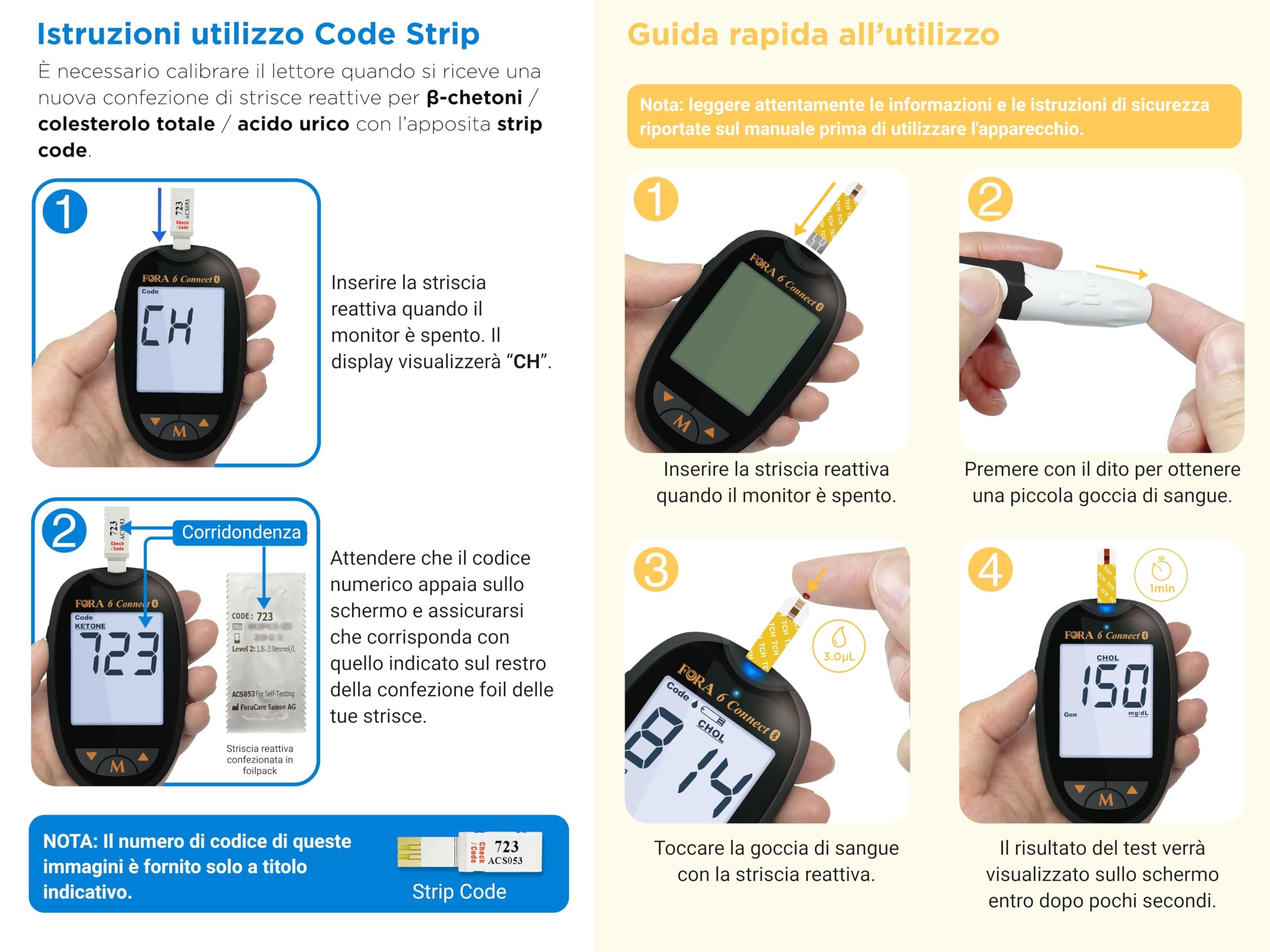 FORA6 Connect + Strisce Reattive Colesterolo Totale