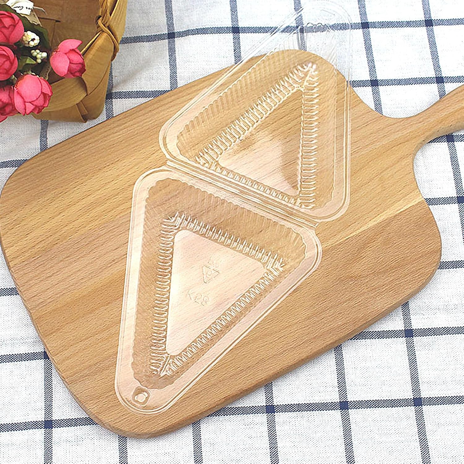 200Pcs Pie Slice Containers with Lids Cake Slice Boxes Clear Plastic Trays Disposable Triangle Cake Boxes for Home, Bakery and Cafe Business