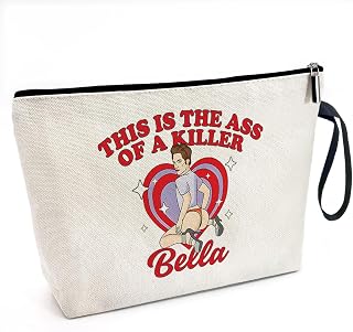 This is the Ass of a Killer Bella Funny Canvas Zipper Makeup Bag, Travel Accessories Storage Toiletries Bag, Twilight Fan Vampire Romance Fan Cosmetic Bag, Gifts for Men Women Friend Bestie