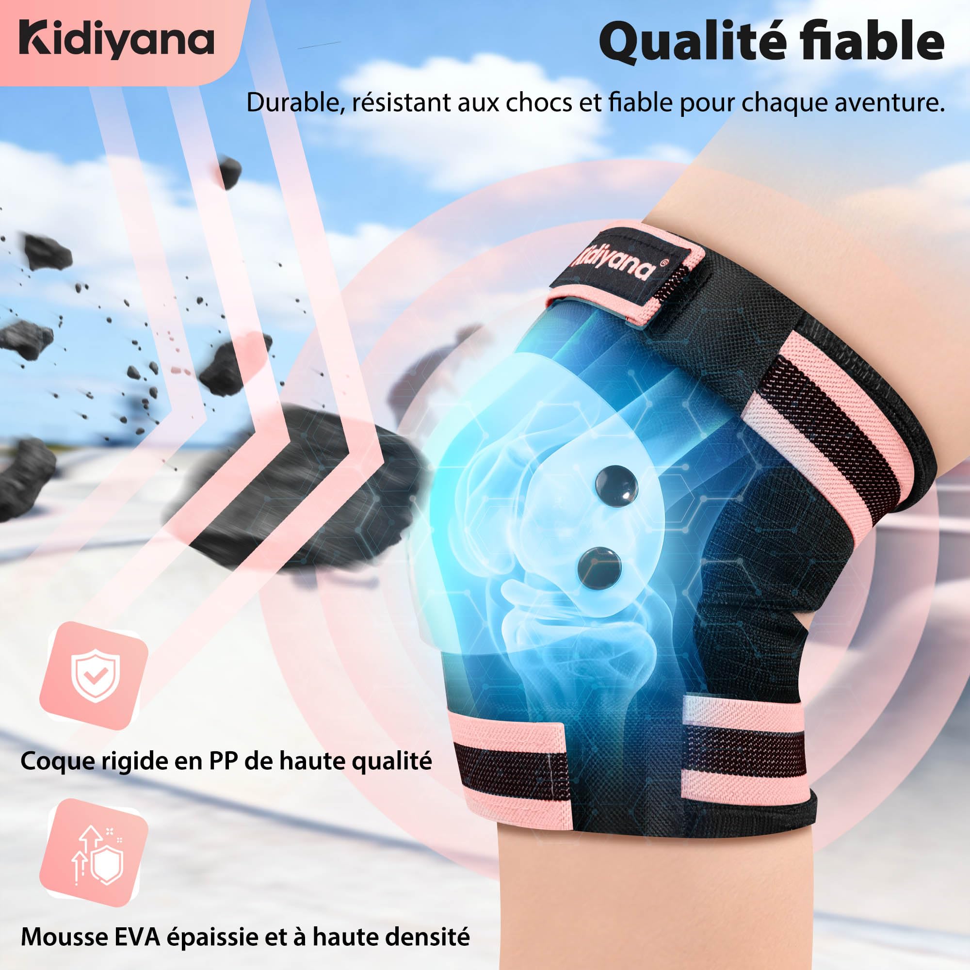 Set De Protections Enfant, Genouillères, Coudières Et Protège-Poignets, Équipement pour Trottinette, Patins en Ligne, Skateboard Et Vélo, Respirant, Léger, S (2–6 Ans) Et M (6–14 Ans)
