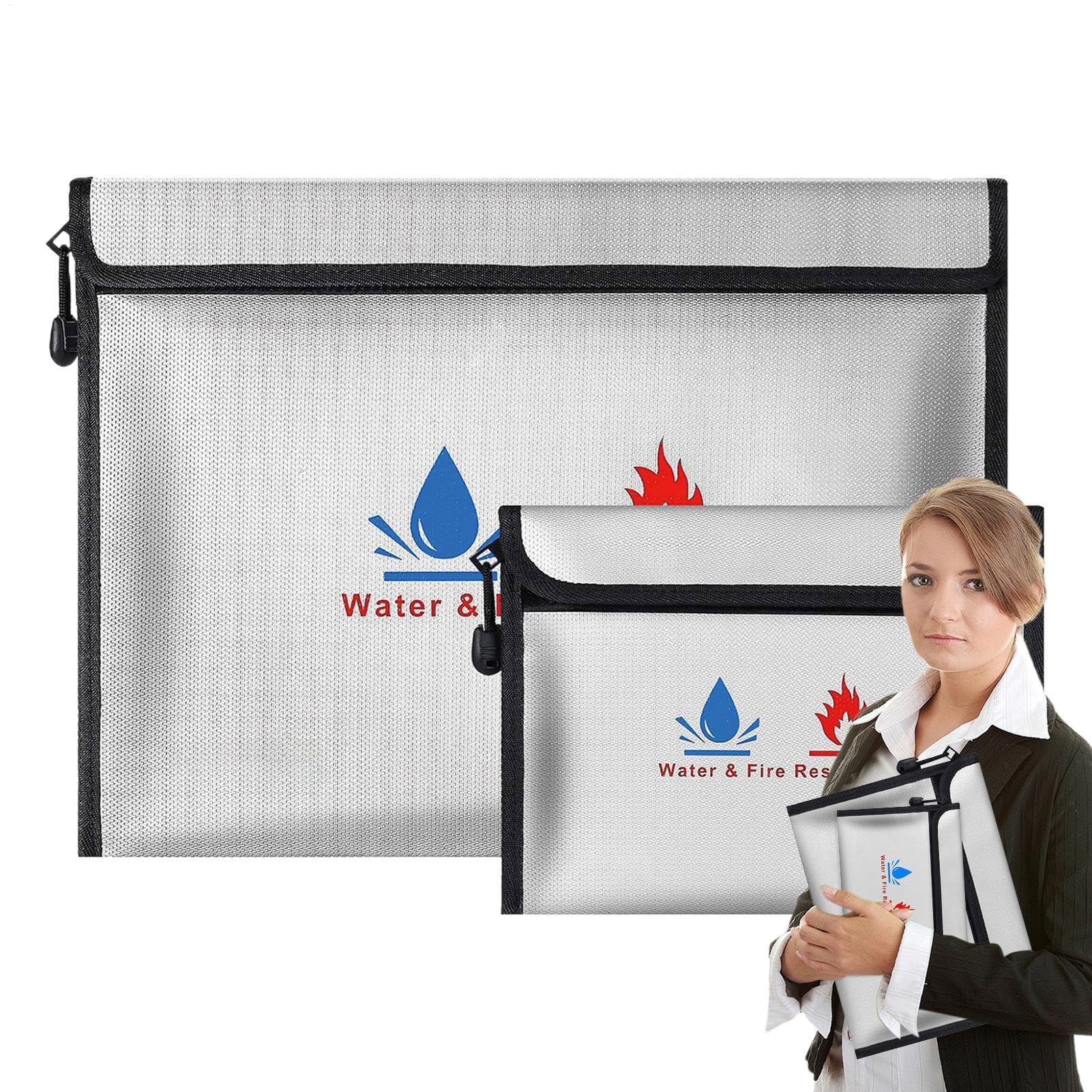 Sacoche document ignifuge et étanche multi-compartiments pour objets de valeur - 8