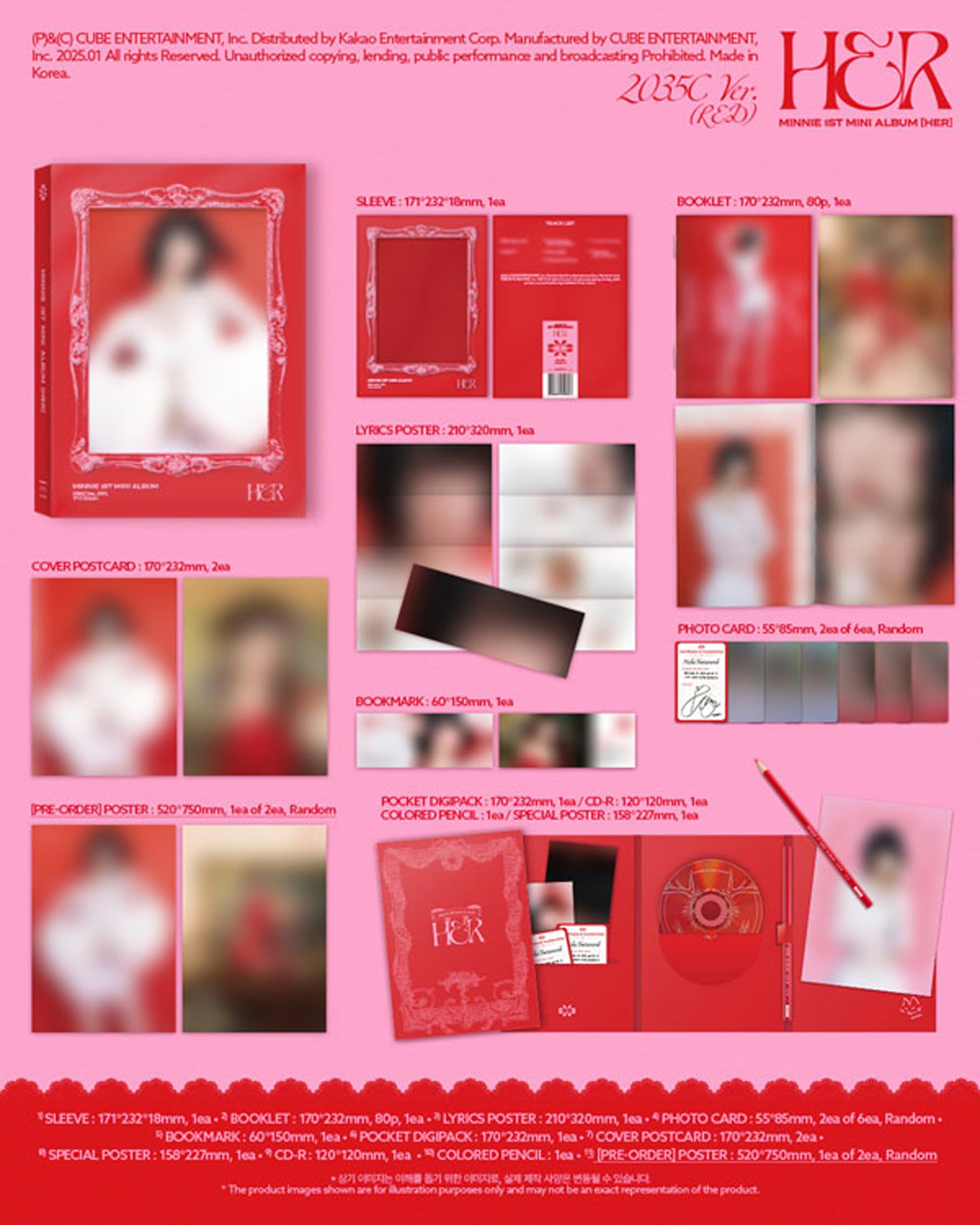 IDLE ミンニ HER'S ポップアップ フォトブック 写真【レシート付】⁠ MINNIE ((G) I-DLE) HER 1er Mini Álbum (Photobook - Red Ver