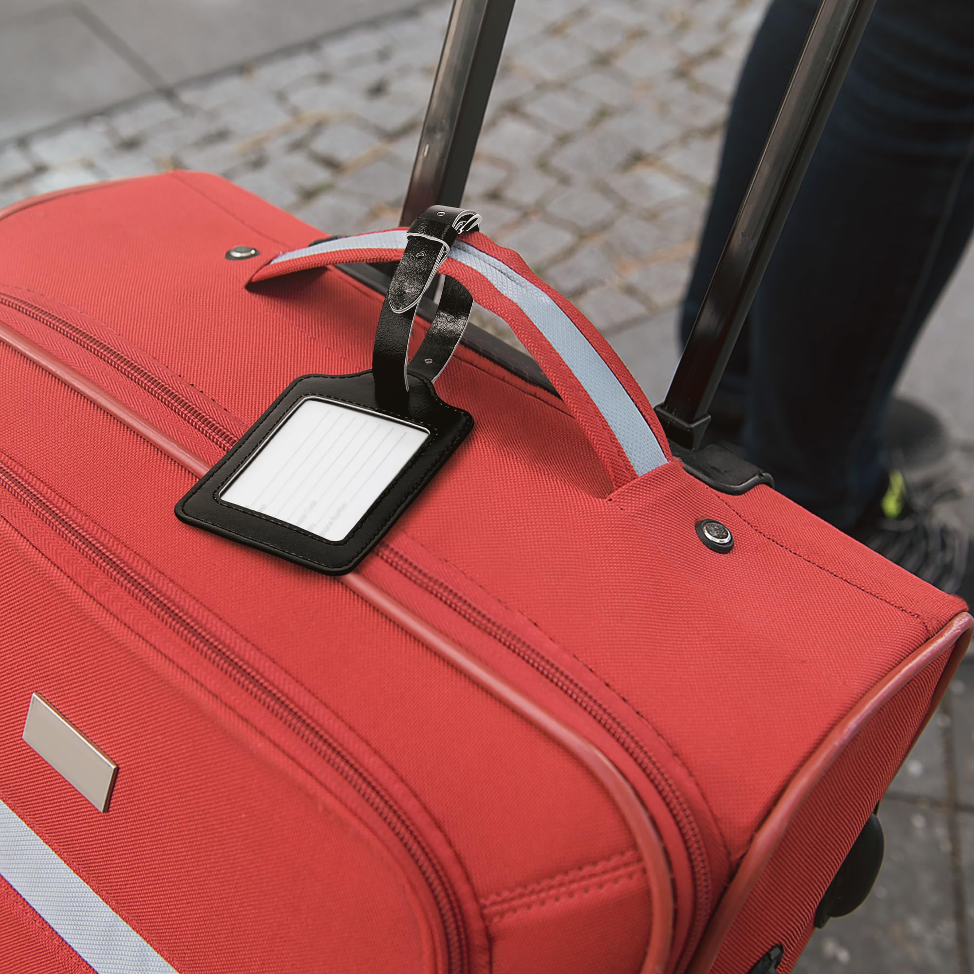 kwmobile Set 2X Targhetta Bagaglio a Mano - Etichetta Valigia Stiva - Accessorio da Viaggio in Similpelle