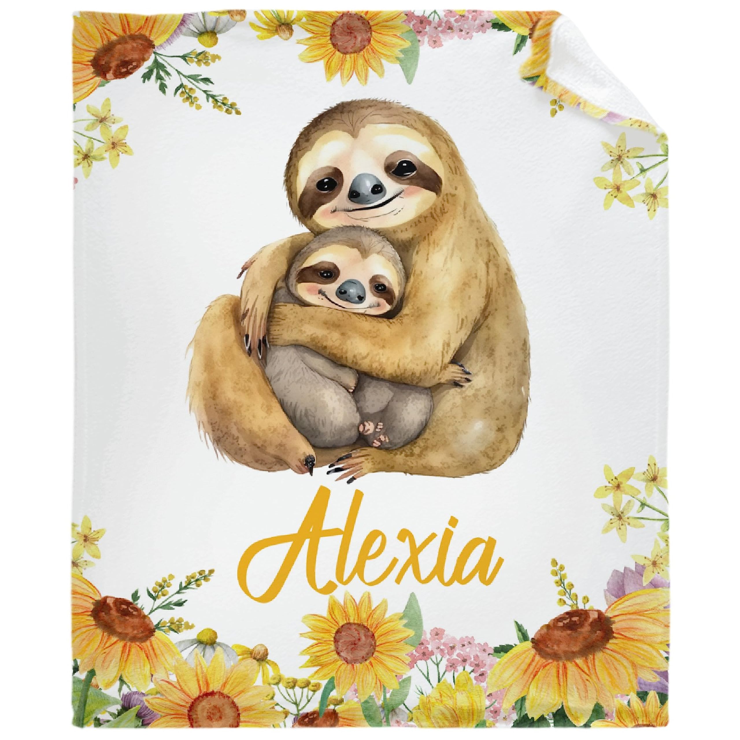 Amazon.com: Sloth Sunflower Custom Name Blanket Gifts for Women Adult  Swaddle Friend Super Soft Warm Fuzzy Cozy Lightweight Throw Blankets for  Home Bed Couch Sofa 60x80 for Adult : Home u0026 Kitchen