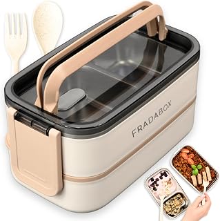 Bento Lunch Box "Taylor", 2 Tier with Compartments, Premium Stainless Steel, BPA Free Lunch Box with Cutlery Perfect for Travel, Meal Prep Bento Box for Adults, Leakproof and Microwave