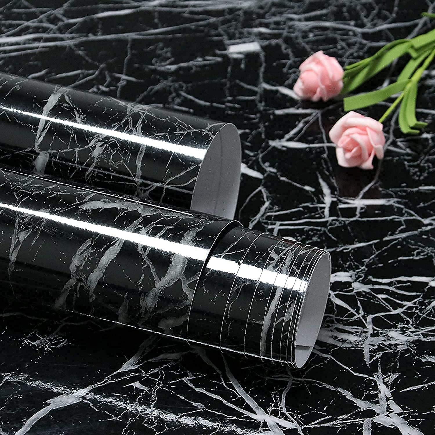 CRIYALE Wall Sticker Marble Wall Paper Granite (60 * 200 cm) Jade Furniture Film Contact Sheet, Kitchen, Cabinets, Almirah, Plastic & Wooden Tabletop, Wardrobe, Renovation, Almirah (Black) (B0BPHM7QLL) Amazon Price History, Amazon Price Tracker