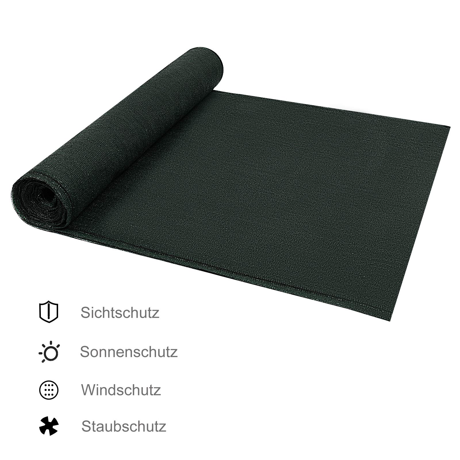 Laneetal Telo Ombreggiante Rete Oscurante Frangivista per Giardino Rotolo 1,5x15 m Verde Scuro