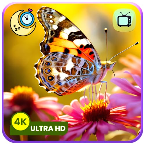 Butterfly Meadow Screensaver – Peaceful Nature Views & Calming Music with Sleep Timer Countdown & Sound-Only Mode