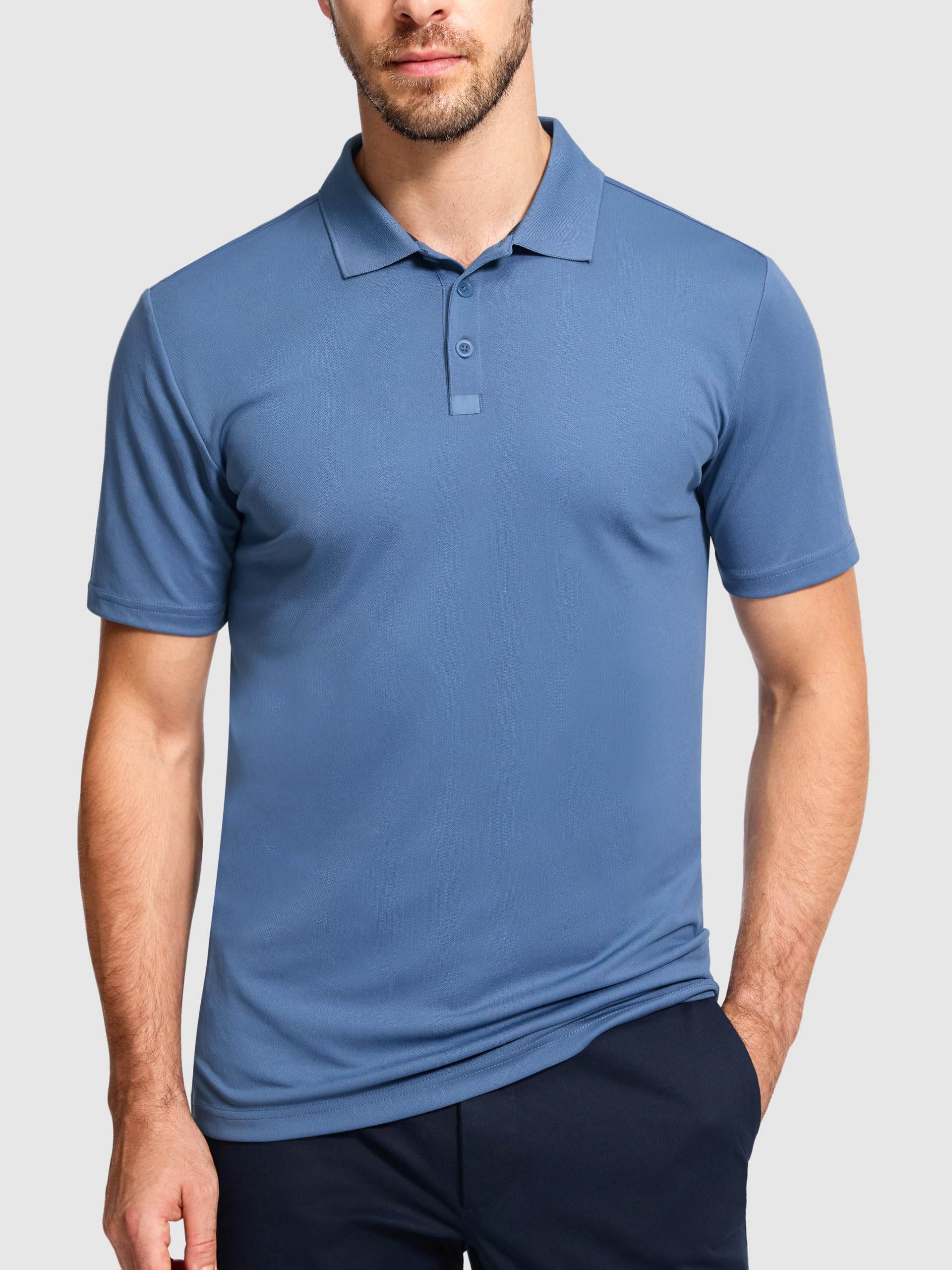 3er Pack Poloshirt Herren Kurzarm Atmungsaktiv Sport Polo Shirts Leicht Golf Tennis Polohemd Sommer Schnelltrocknend Tshirt Männer Set