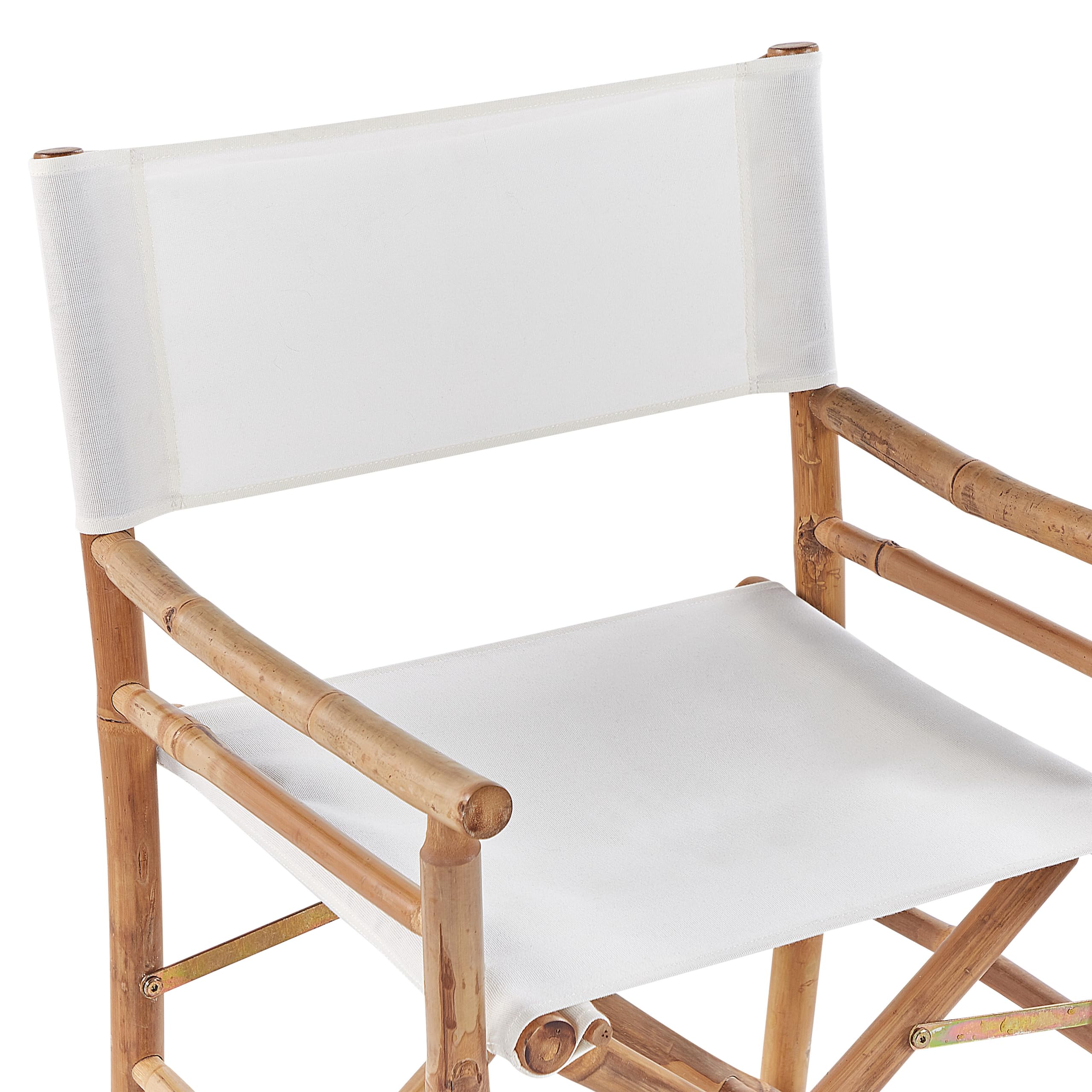 Beliani Conjunto de 2 sillas de bambú sillas de Director Plegables de Exterior Tela Beige Molise