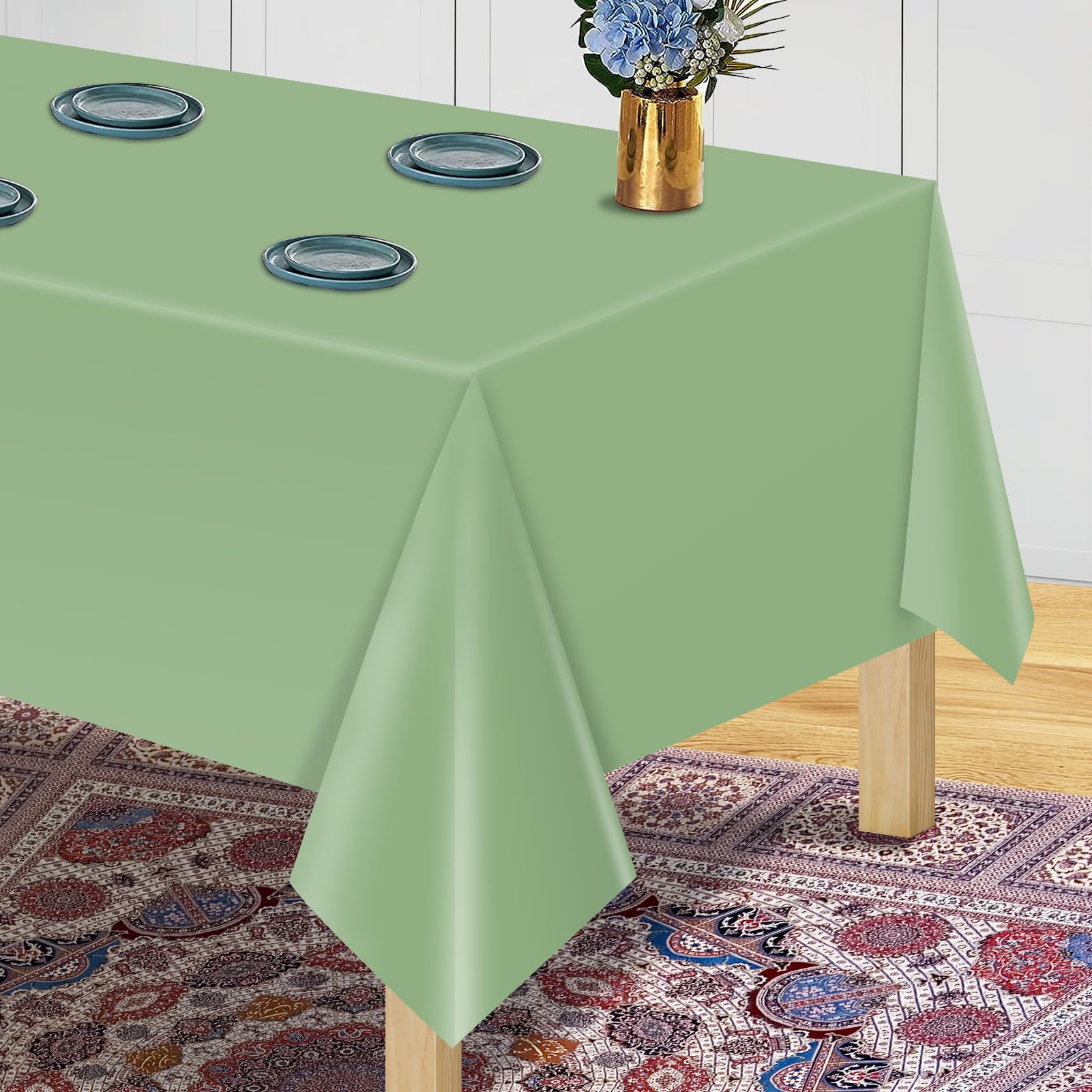 FULDGAENR Einweg-Tischdecken Salbeigrün – 137 X 274 Cm, 3er Pack, Für Partys & Feiern