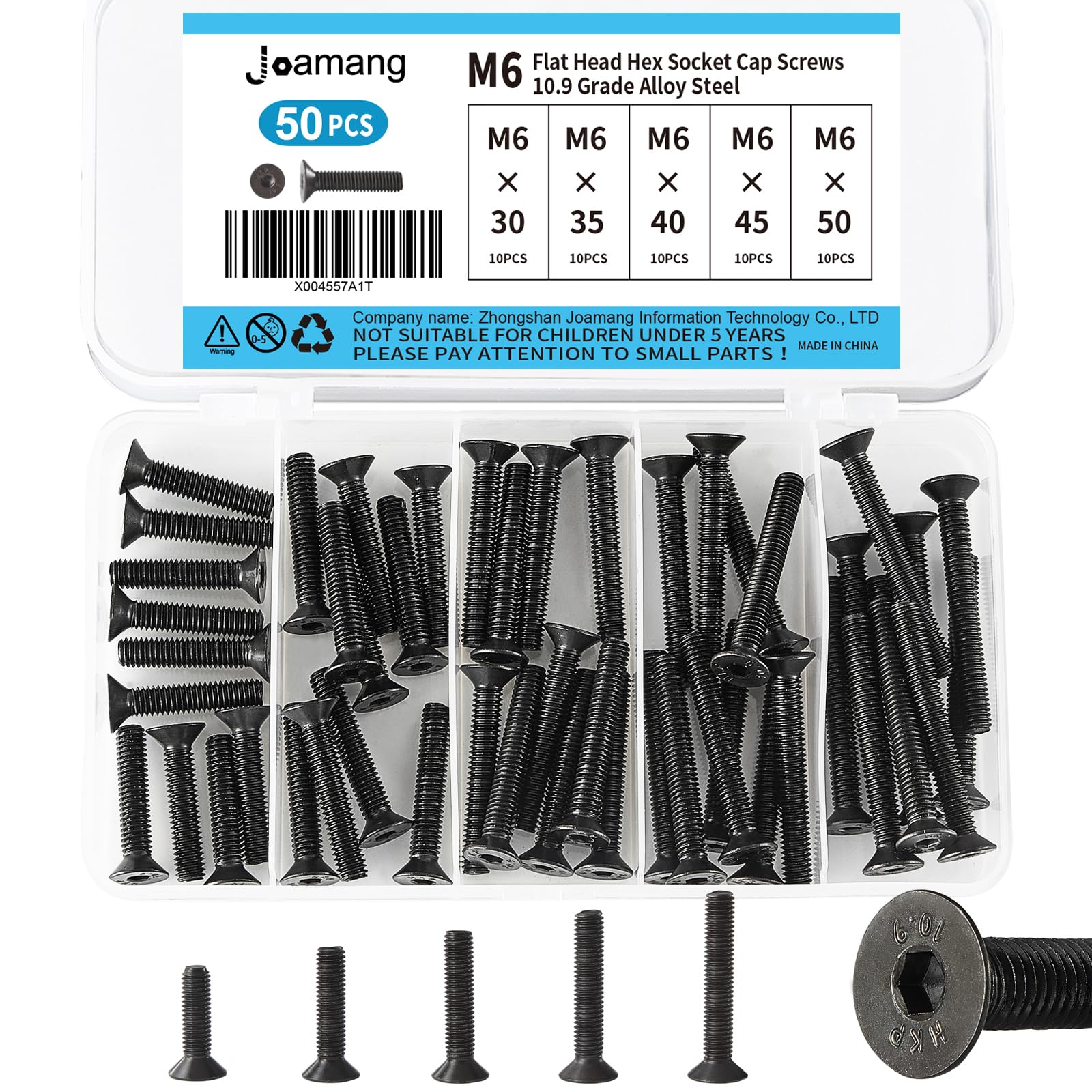 M6 Alloy Steel Socket Head Screws - 50 Pcs Kit -14 M6 Alloy Steel Socket Head Screws - 50 Pcs Kit -14