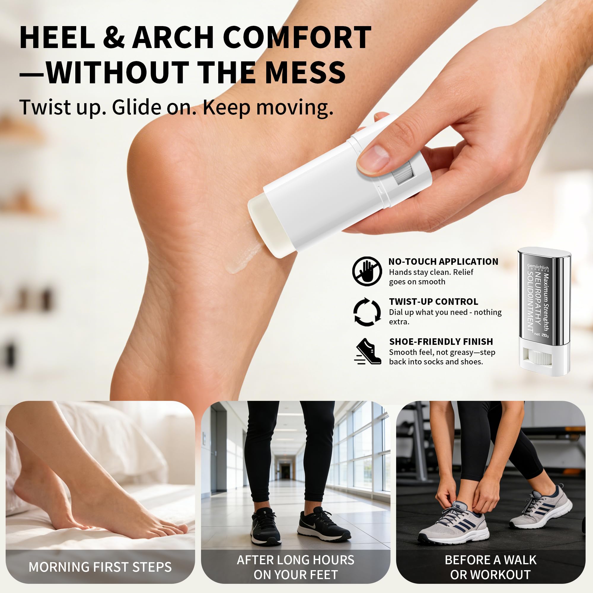 NDC Listed Heel Pain Relief Arnica Gel Stick GMP Grade OTC Salve with Camphor and Hypericum Perforatum Oil for Foot Neuropathy Burning Tingling and Bruises 0.71oz — Amazon image 5