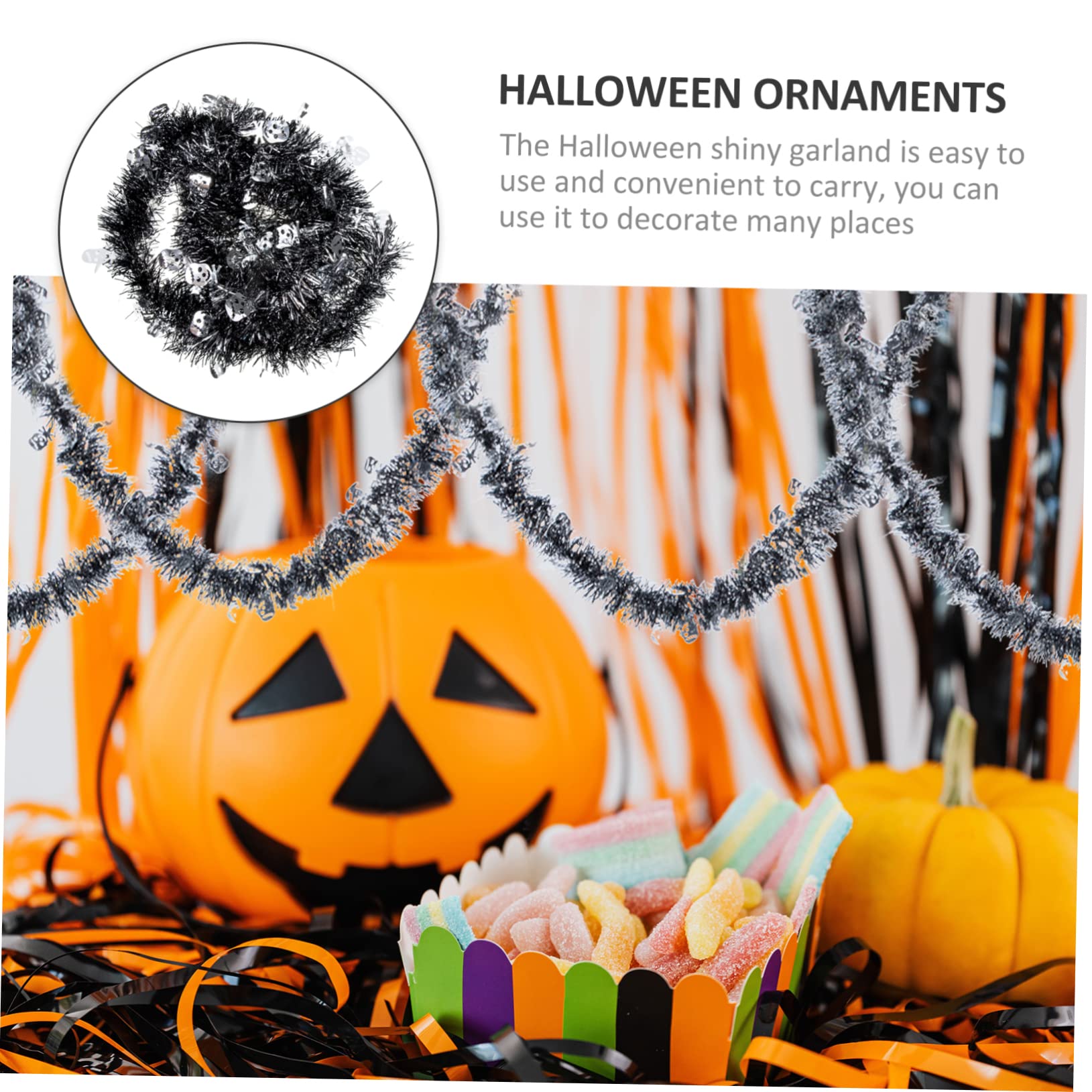 Alipis 15stücke Teiliges Halloween Dekorationsset Mit Bunten Tinsel-girlanden Metallic-hängeschmuck Für Gruselige Wohnung Schlafzimmer Oder Büro Lange Silberne -Girlande