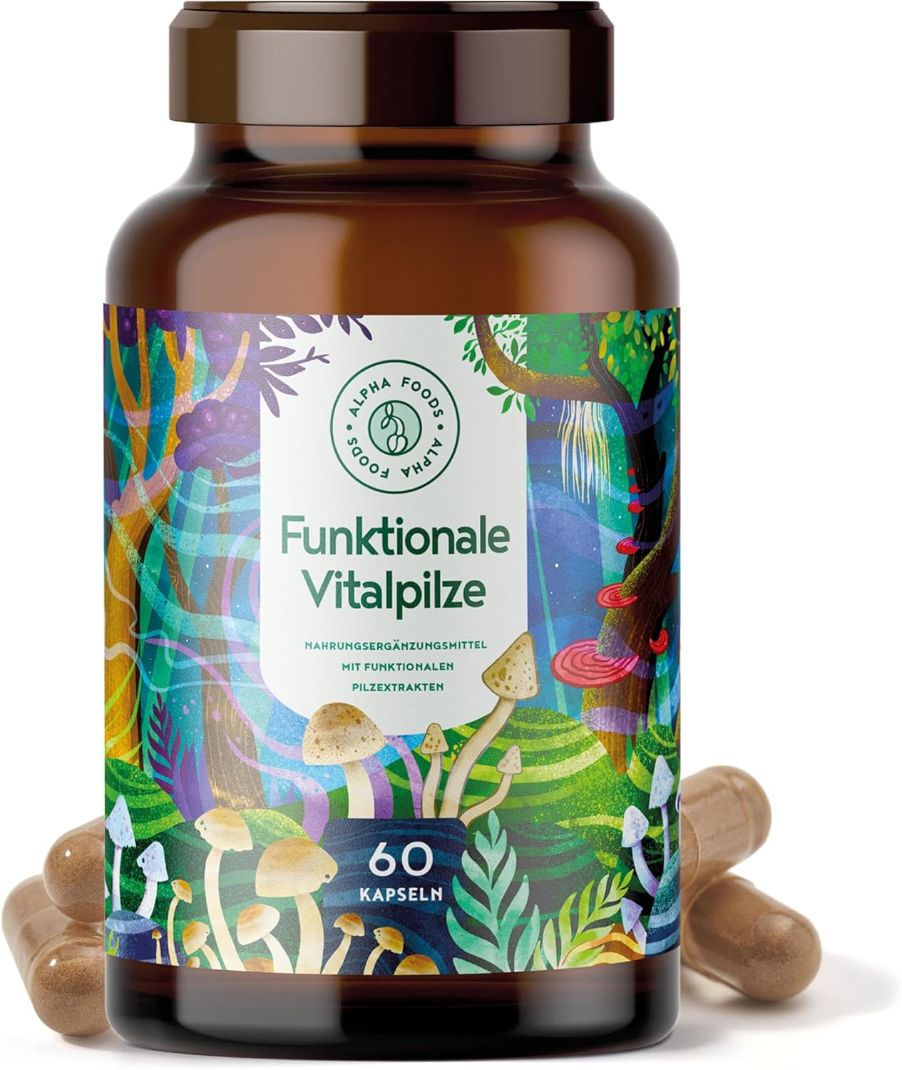 Funktionale Vitalpilze von Alpha Foods mit Maitake, Shiitake, Chaga