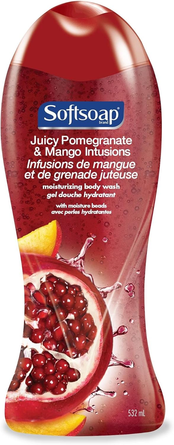 Softsoap Moisturizing Body Wash, Pomegranate & Mango, 18Ounce Bottles