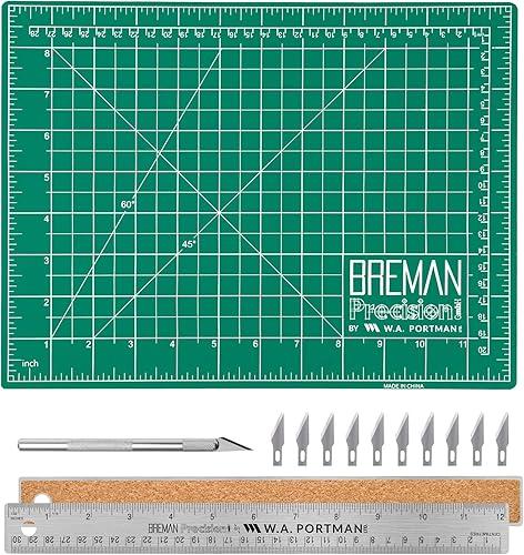WA Portman - Alfombrillas de corte autorreparables de 9 x 12 pulgadas para manualidades, tapete de corte de tela con cuchillo de precisión, 10