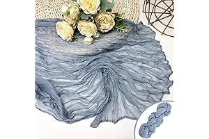Booque Valley Dusty Blue Cheesecloth Table Runner