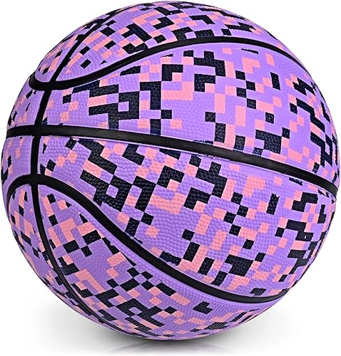 Miniatura 4 de Official Rubber Basketball Outdoor Indoor Mens Basketball Ball Size 34567 for Kids Youth Teen Boys and Girls Gift Ideas(Without Pump)