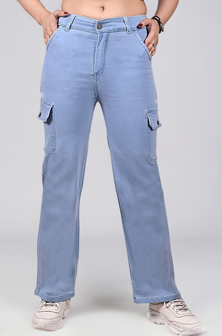 ABUKU Wide-Tuck Colored Denim Pants PANTS COLLECTION - Painting 