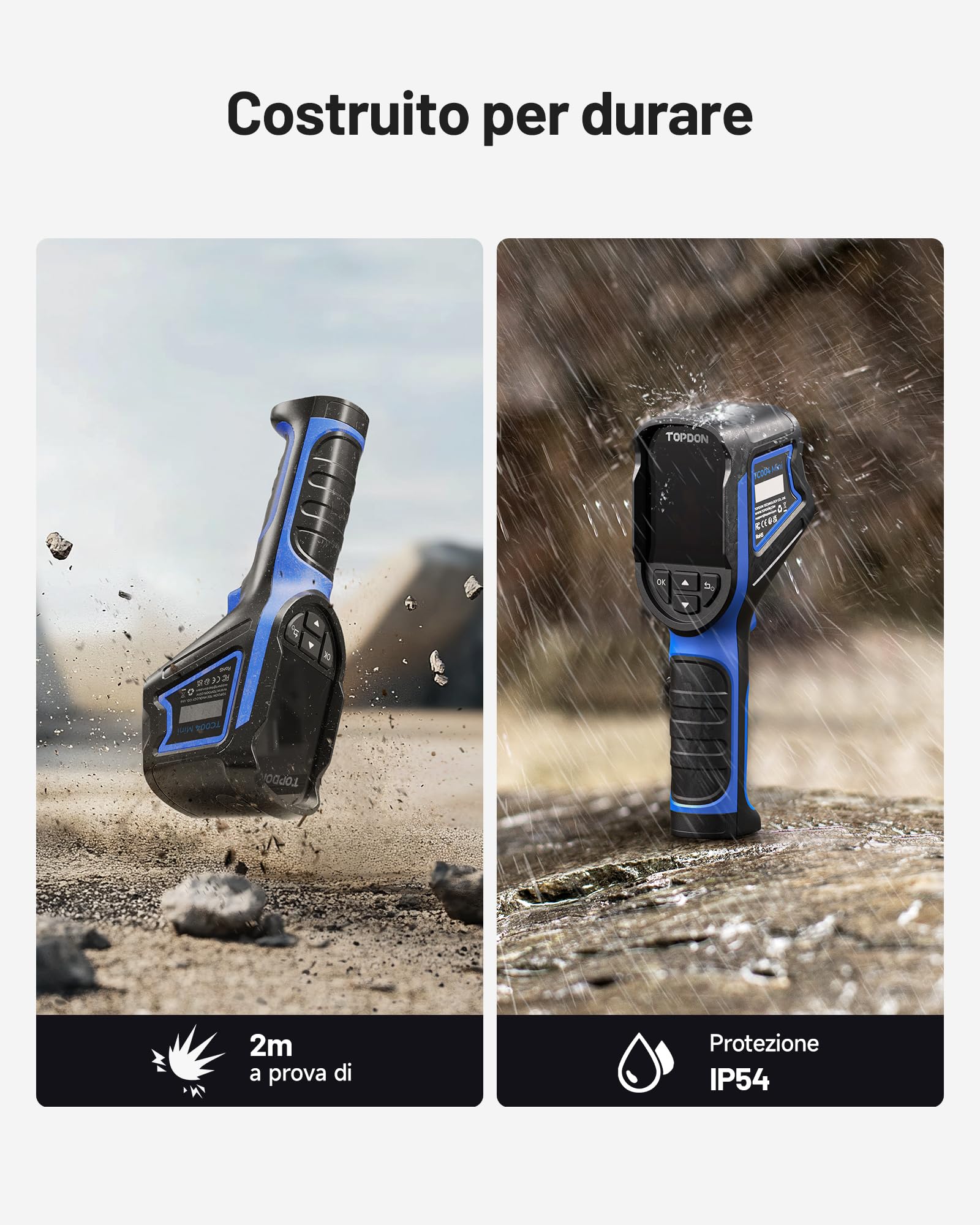 TOPDON Termocamera TC004 Mini, risoluzione IR 240x240, durata della batteria 15 ore, da -20°C a 450°C, 25 Hz, termocamera portatile per manutenzione domestica, ispezione perdite, ispezione HVAC
