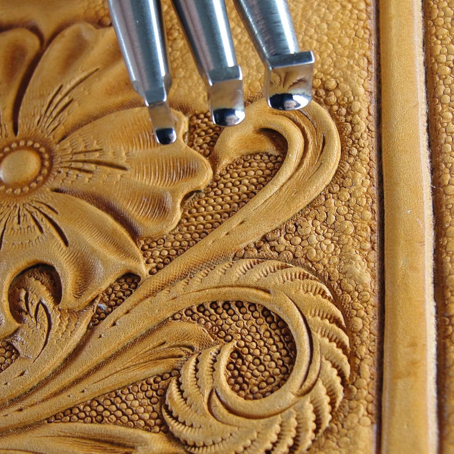 Back Beveler Leather Stamps, Set of 3 Leathercraft Tools, Stainless Steel Stamping Tools, Zhong Jiang