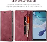 Vista 4 de Funda tipo cartera para Motorola G 5G 2023, protección magnética, de piel sintética, con tarjetero, ranura para efectivo, bloqueo RFID, función