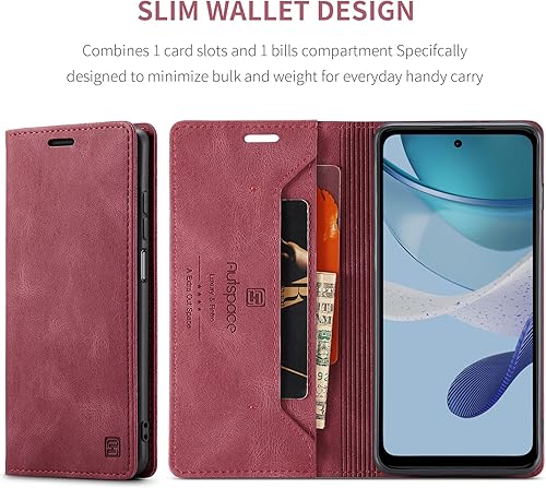 Miniatura 4 de Funda tipo cartera para Motorola G 5G 2023, protección magnética, de piel sintética, con tarjetero, ranura para efectivo, bloqueo RFID, función