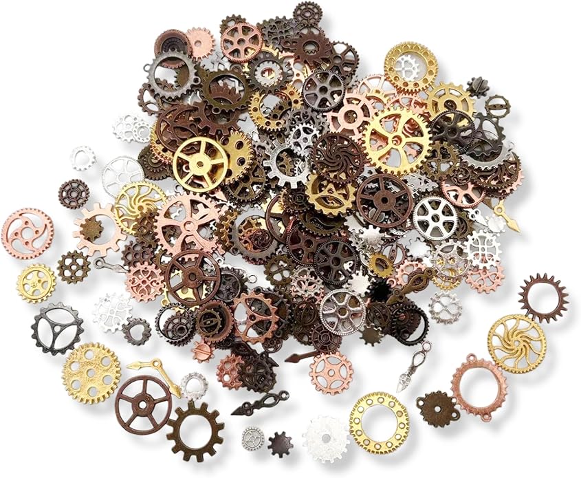 Steampunk Gears Accessories Decor DIY Metal Pendants Charms Wheels For Crafting Jewelry Making