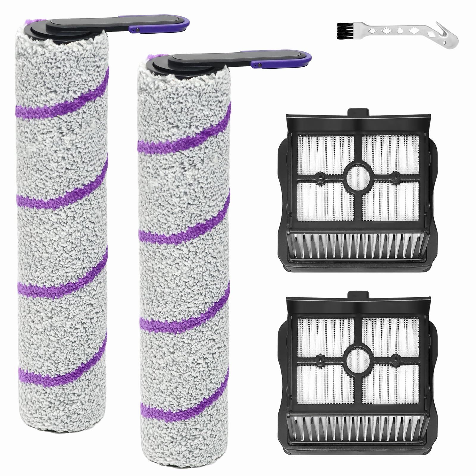 Spazzola a rullo di ricambio per Rowenta X-Clean 10, per Narwal S20 Pro accessori aspirapolvere per liquidi e solidi, rullo spazzola 2 + 2 filtri + spazzola di pulizia
