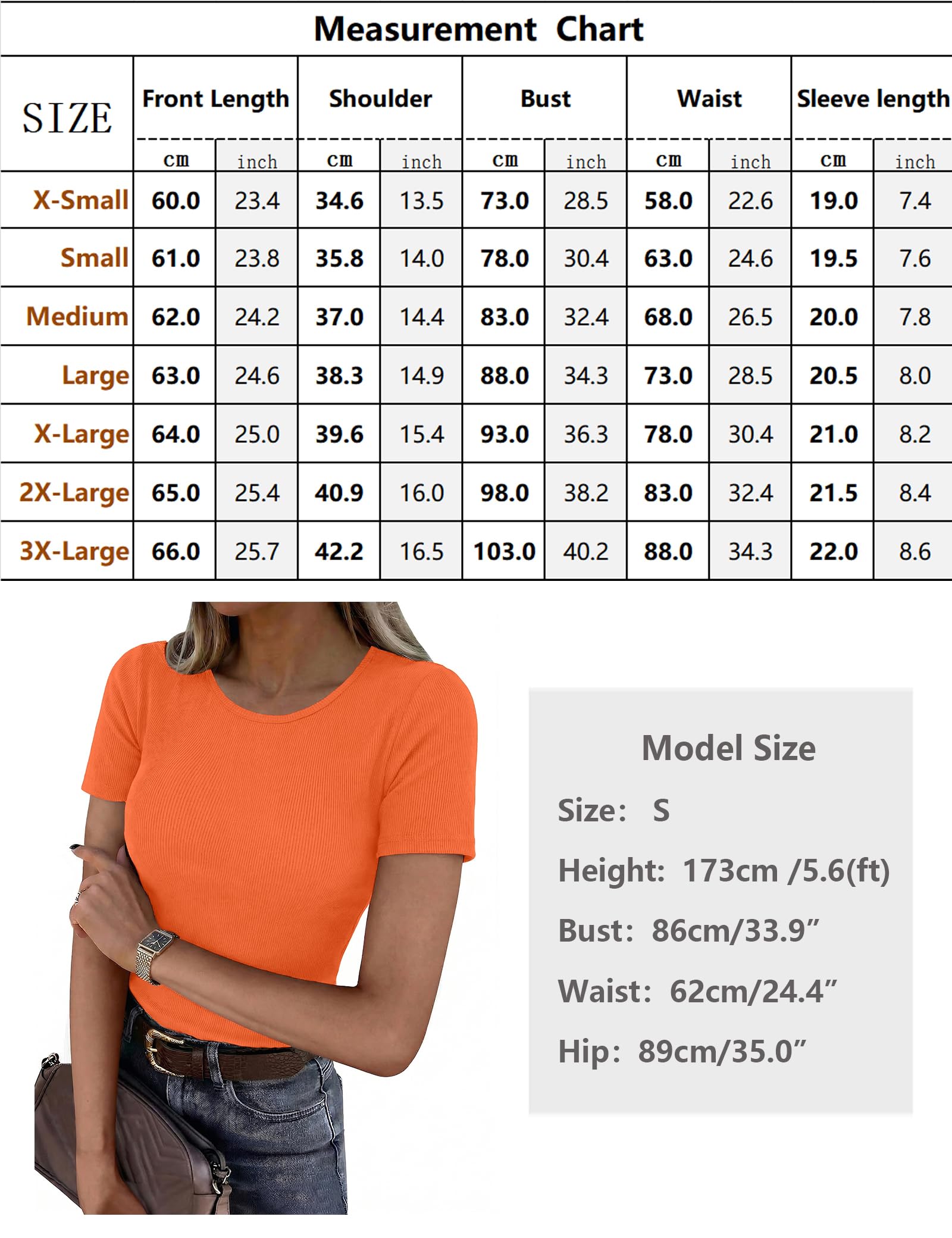 Aottori Camisetas Mujer Manga Corta Verano Cuello Redondo Camiseta Básica Acanalada Mujer Lisa Estirada Ajustada Capa Base Casual Pullover Tunica Top