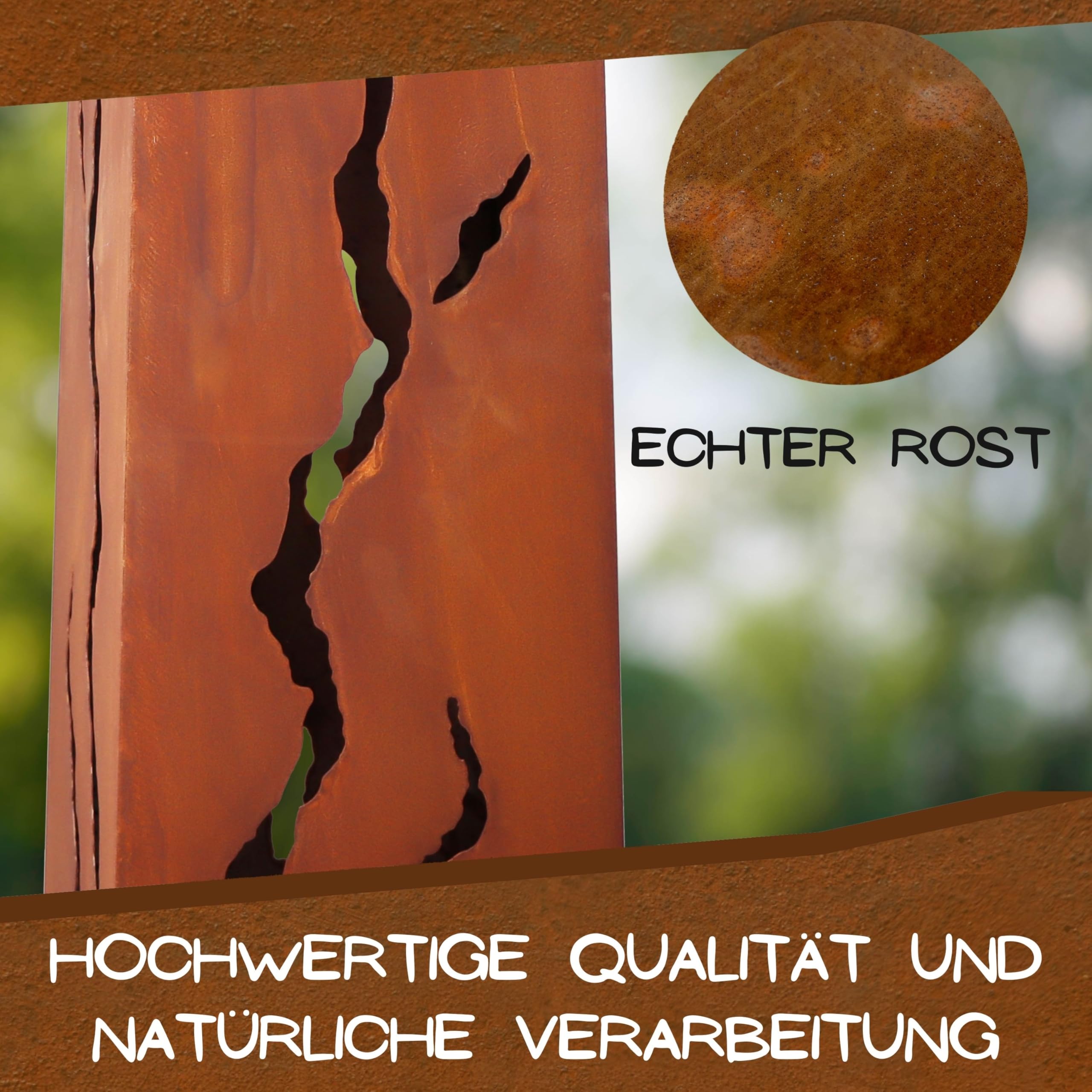 Rostikal Gartendeko Metall Rostsäule 85 cm Vintage-Deko Terrasse Blumensäule