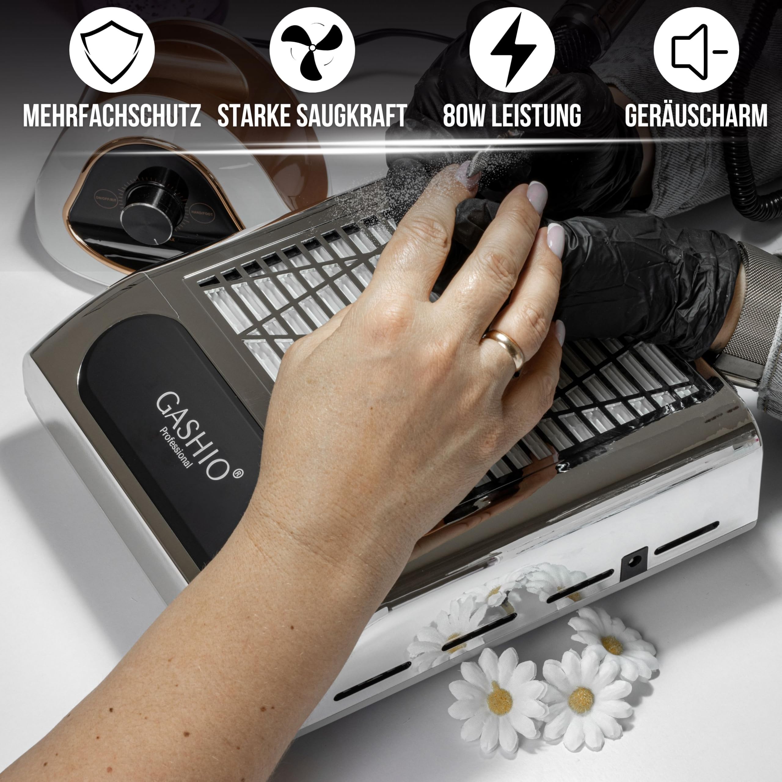 Aspirazione polvere per unghie – efficiente aspirapolvere per unghie – aspiratore professionale – raccoglitore di polvere con filtro HEPA riutilizzabile e design senza sacchetto e a cassetta