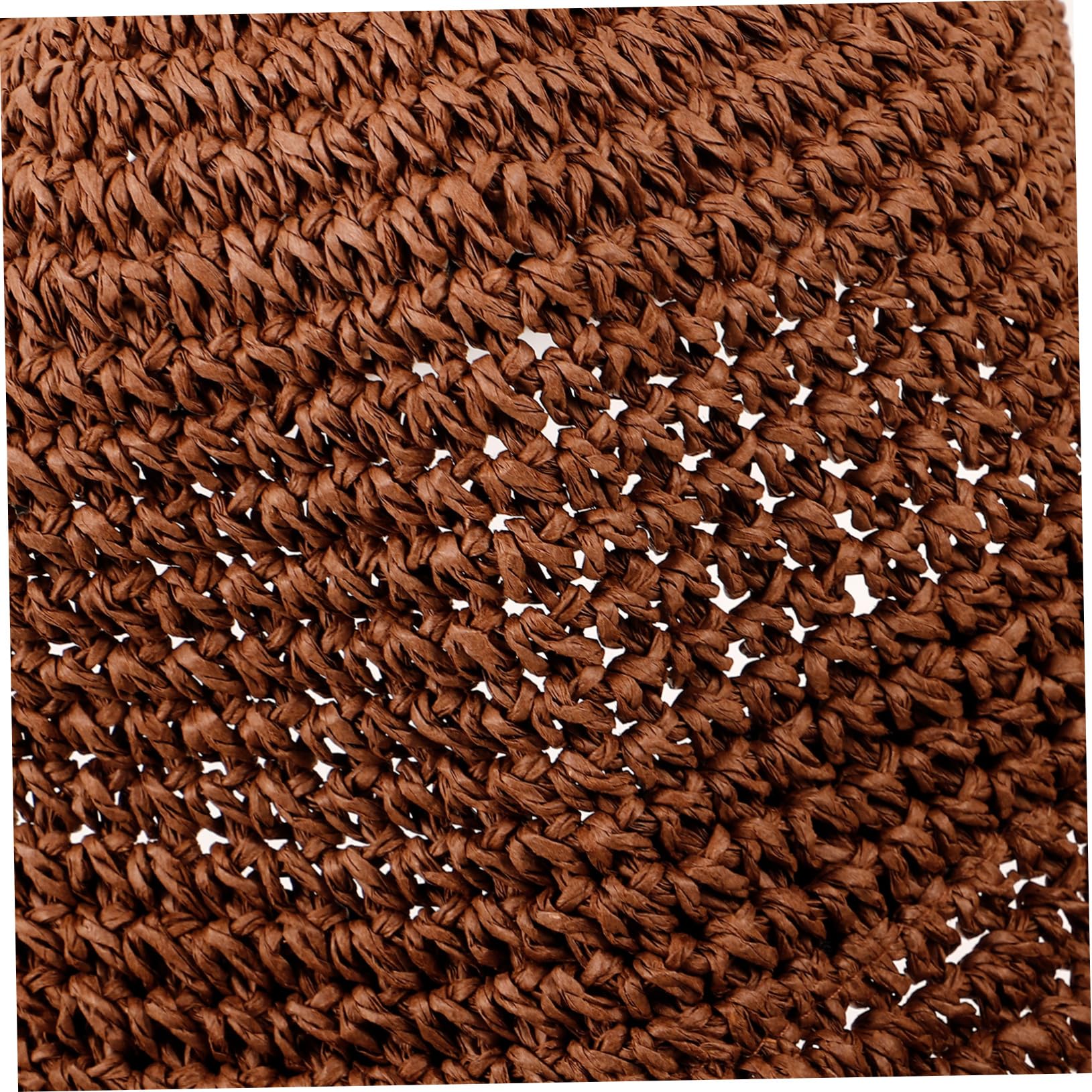 5 Pz Cappello di Paglia Intrecciato Cappello a Secchiello per Feste in Spiaggia da con Protezione Solare Estivo di Tessitura Papiro Brown