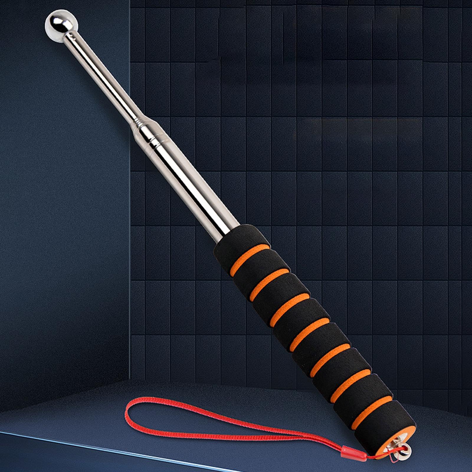 Drum Pole Teleskopischer Inspektionsstab Edelstahl Handwerkzeug Stoßfest Tragbar für Gebäudeuntersuchung Fliesentest Renovierungsarbeiten, 160cm