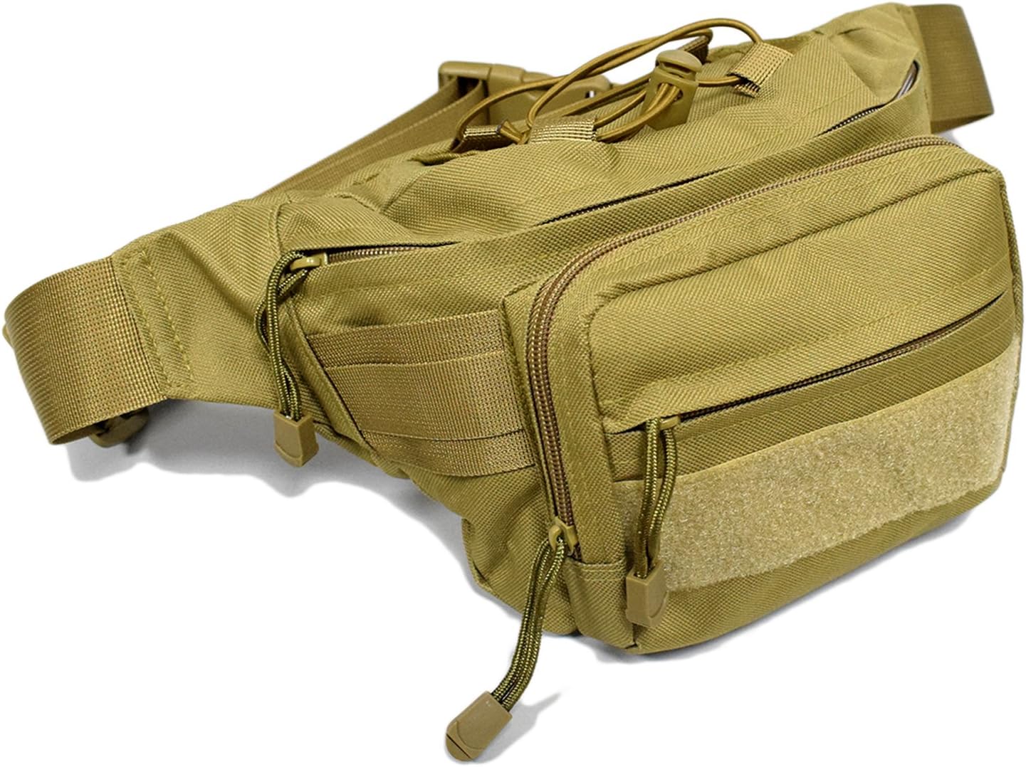 Mottake Multi Functional Waist Pack, Single Shoulder Hip Belt Bag Water Resistant Waist Bag Hiking Climbing Outdoor Bumbag，Coyote Brown