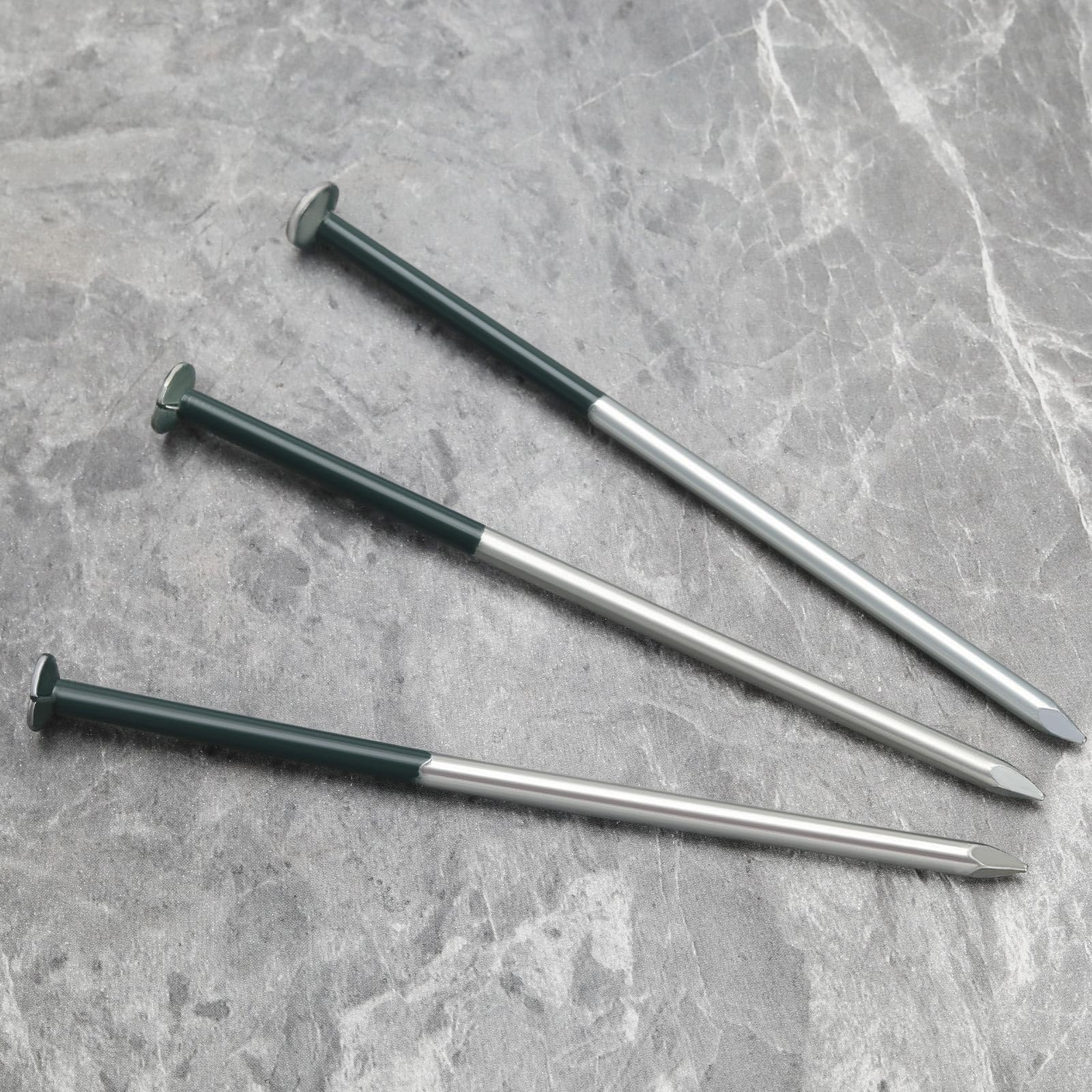 Lot de 50 clous à tête ronde galvanisés pour gazon artificiel Vert foncé 5 mm x 150 mm