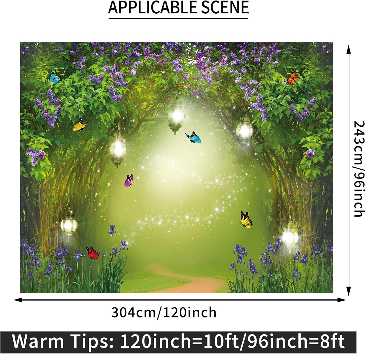 10x8ft spring enchanted forest backdrop fairy garden magic party banner decorations fantasy woodland wonderland photography background photo booth prop