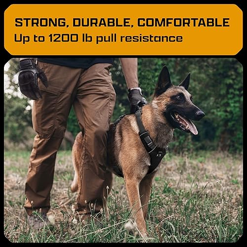 Miniatura 2 de INVIROX Arnés para perros grandes sin tirones fuerza de tracción de 1200 libras, chaleco para perro, arnés para perros medianos sin tirones, arnés