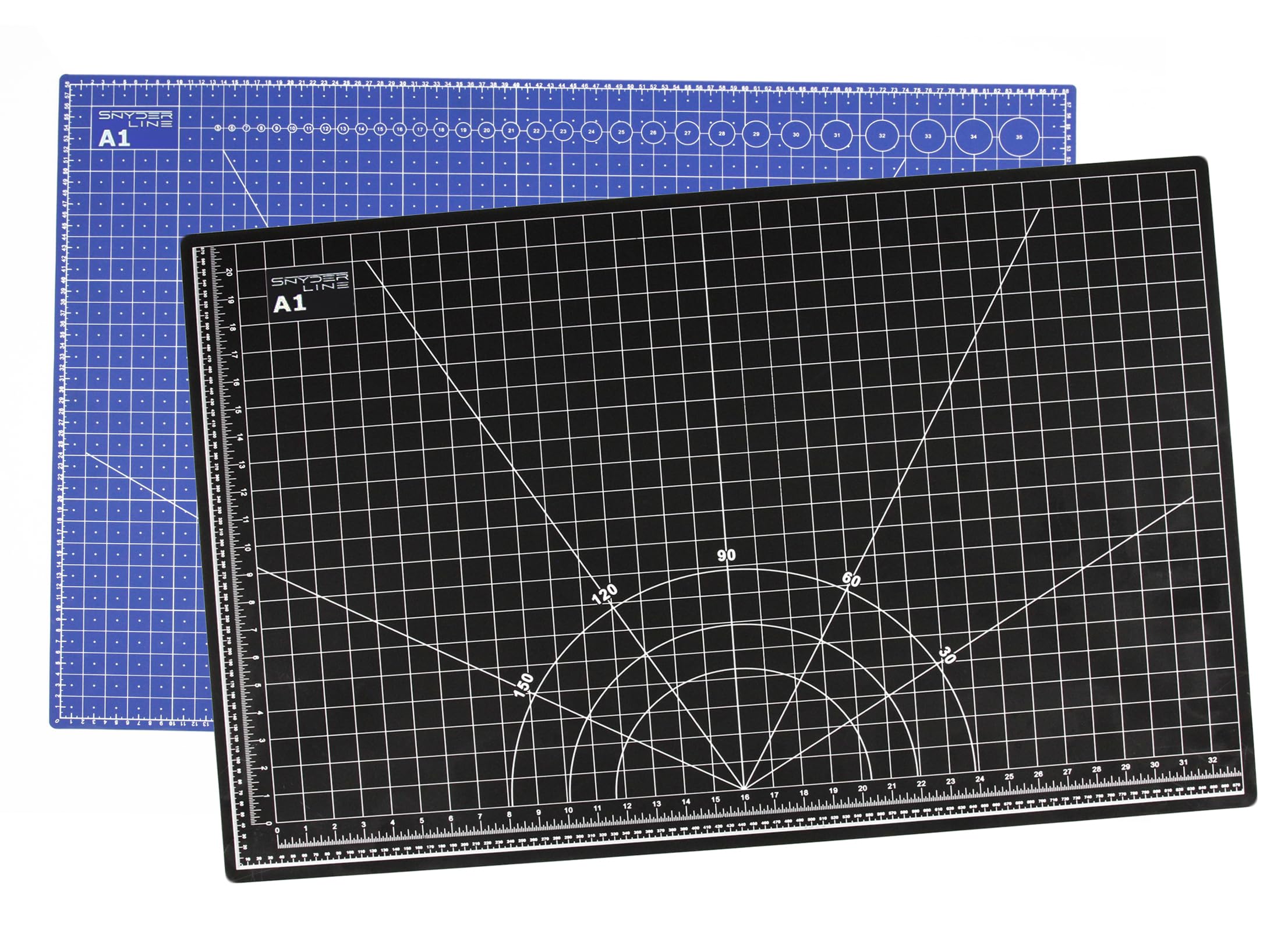Mata do cięcia A1 60 x 90 cm, niebieska/czarna – samoregenerująca się mata do cięcia A1, 5-warstwowa i odporna na cięcie, z obu stron, bardzo duża podkładka do majsterkowania i cięcia do