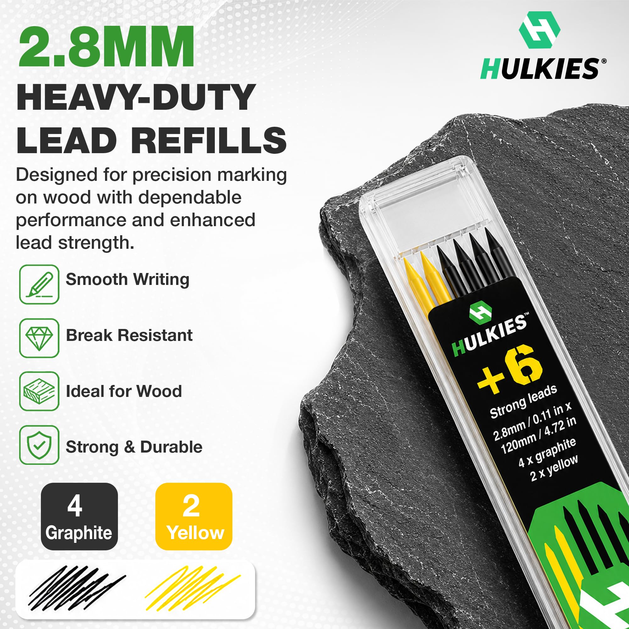 Professional 4 in1 Carpenter MULTI-PENCIL, 11pc Universal ALL IN ONE Deep Hole MARKER KIT incl. Comfort Grip, Quiver, 7 Leads & sharpener Austrian Engineering (1 Pencil Kit Black/Green) — Amazon image 2