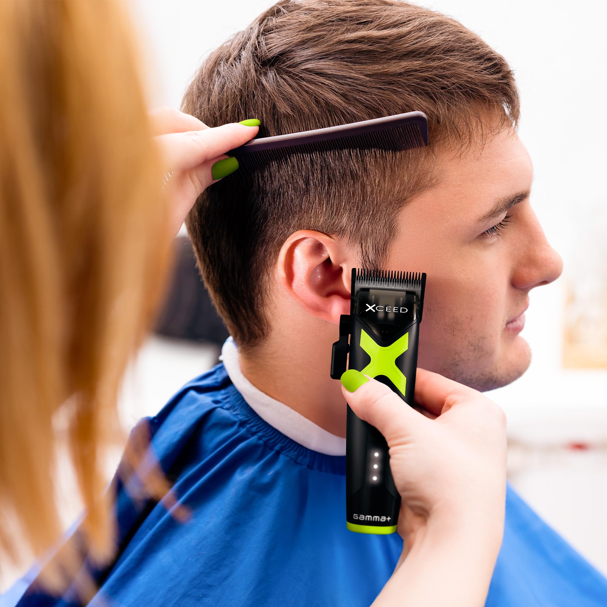 GAMMA+ XCeed Professional Cordless Barber Hair Tools Collection with IN2 Vector Motor -Hair Clippers, Trimmers, and Shavers for Precision Grooming