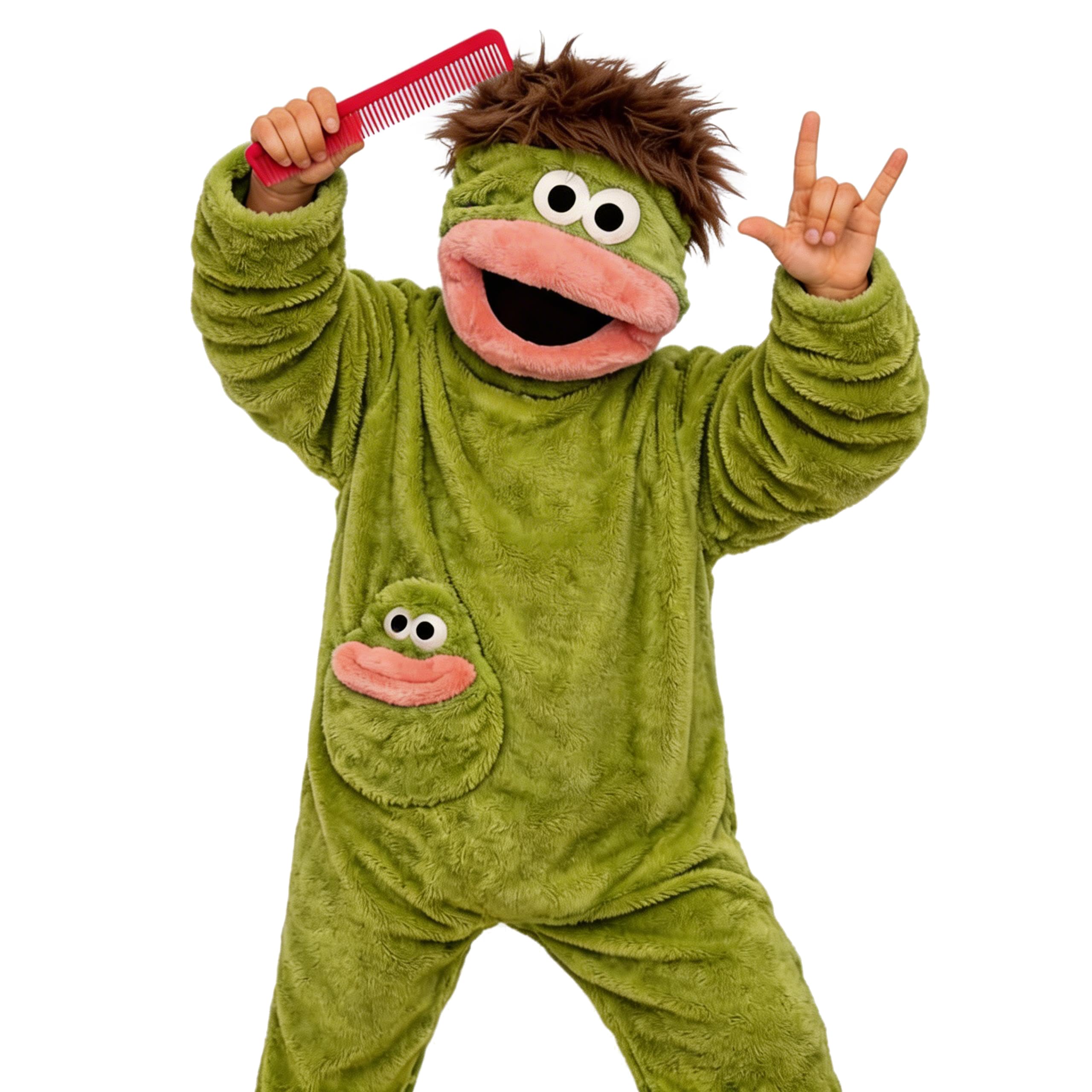 Silly Onesie Disfraz de adulto – Mono de forro polar coral de gran tamaño con capucha, suave y cálido, con zapatos y peine, ropa de salón acogedora para el hogar, carnaval y Halloween