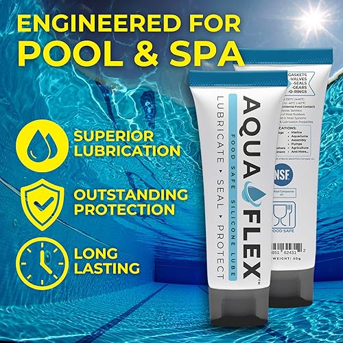 Miniatura 3 de Aqua Flex Grasa lubricante de silicona prémium  Grado alimenticio registrado por la NSF  Solución de lubricante versátil para piscina y spa, juntas