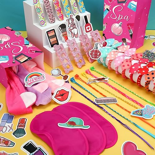 Miniatura 7 de 170 piezas de regalos de fiesta de spa para niñas, múltiples suministros de fiesta de spa, incluyen bolsas de mano, lima de uñas, máscara de ojos,