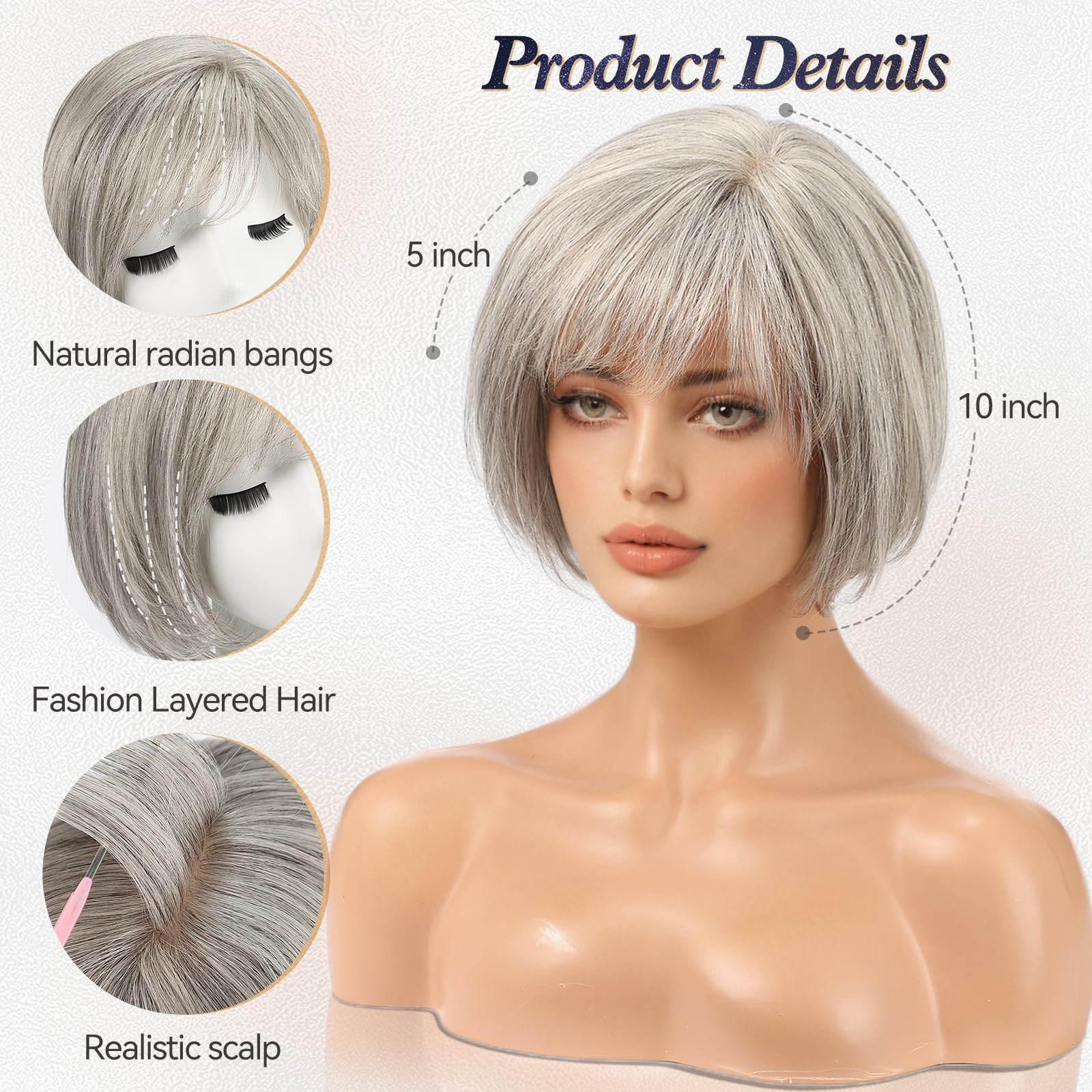 Amazon.com : starluck Hair Topper for Women Real Human Hair  display picture 1
