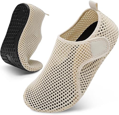 Scurtain Zapatos de agua descalzos para mujeres y hombres, calcetines acuáticos de secado rápido para la playa, sandalias de verano