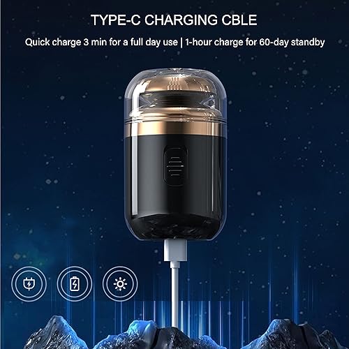 Miniatura 6 de Mini afeitadora eléctrica portátil, 2 en 1, recargable por USB, en seco y húmedo, con recortadora de pelo de nariz giratoria, regalo de tamaño de